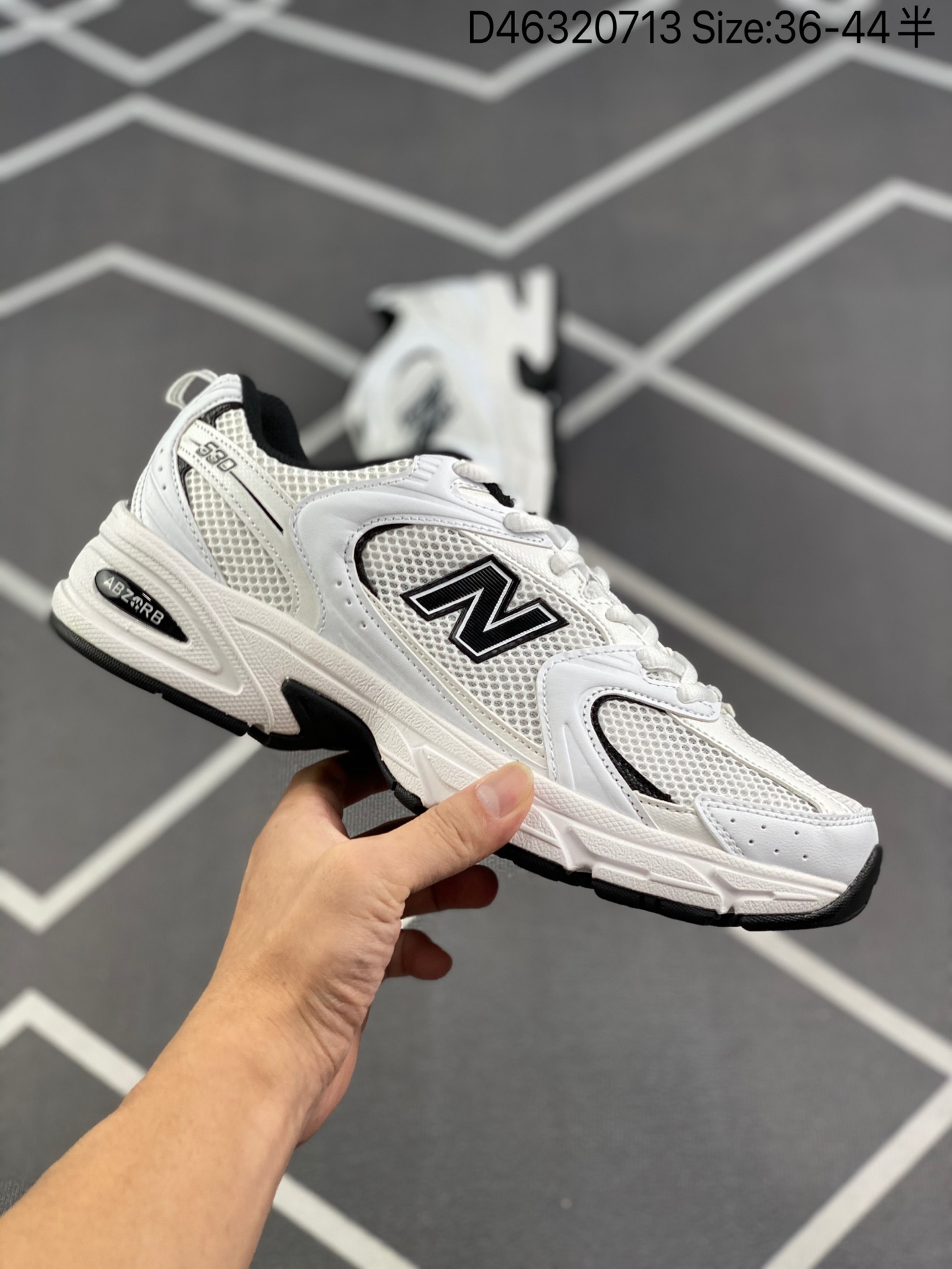 New Balance 530 White Black Details - vstockx