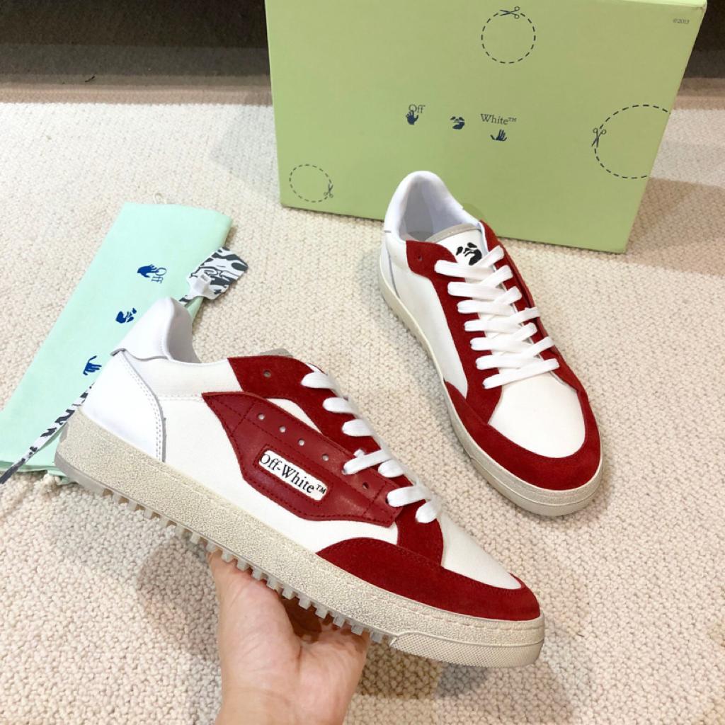 OFF-WHITE Vulcanized 5.0 Low Top White Red - vstockx