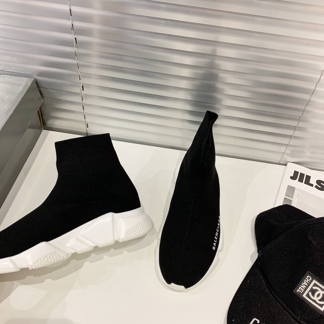 Balenciaga Speed Trainer Black White (2016) - vstockx