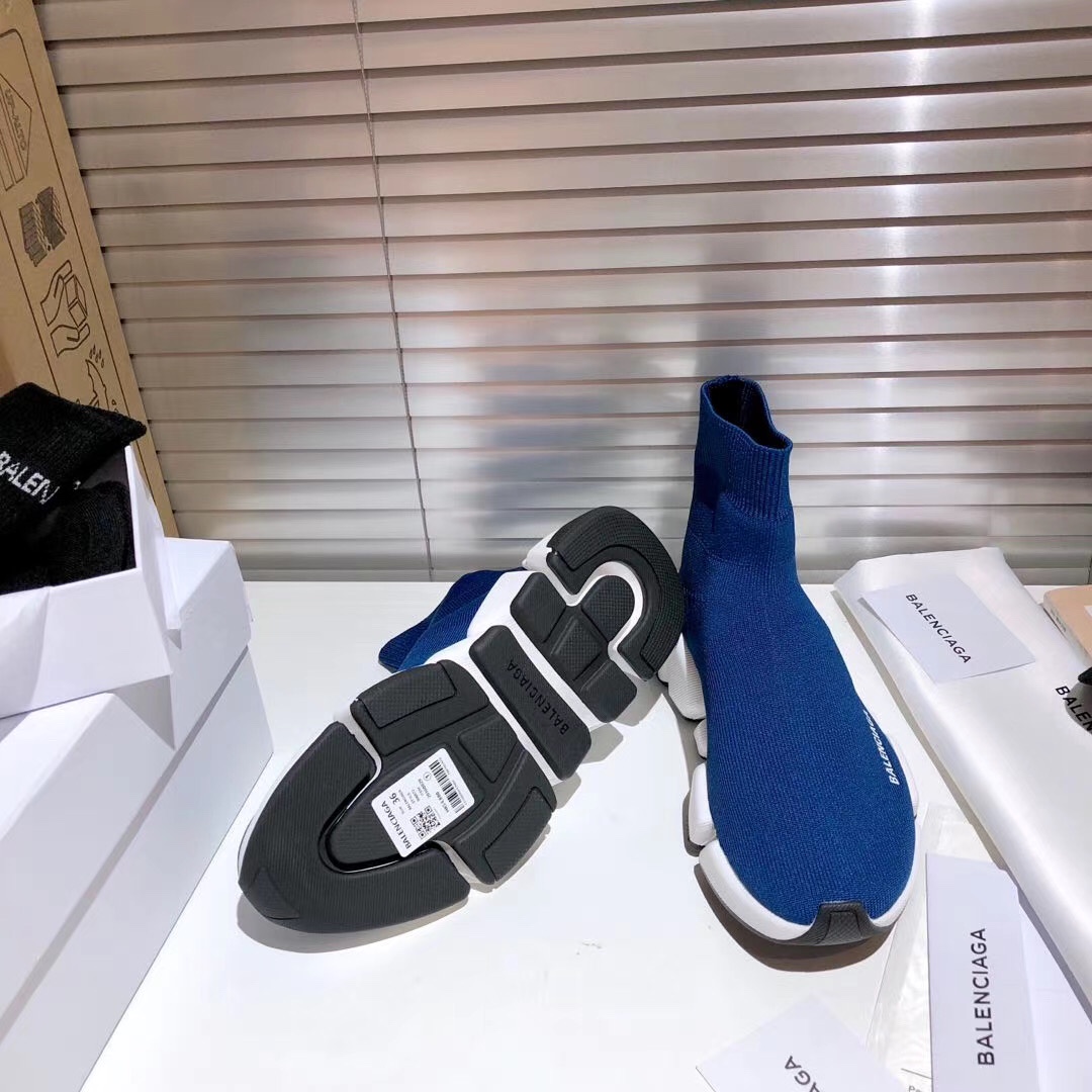 Balenciaga Speed 2.0 Dark Blue White Black - vstockx