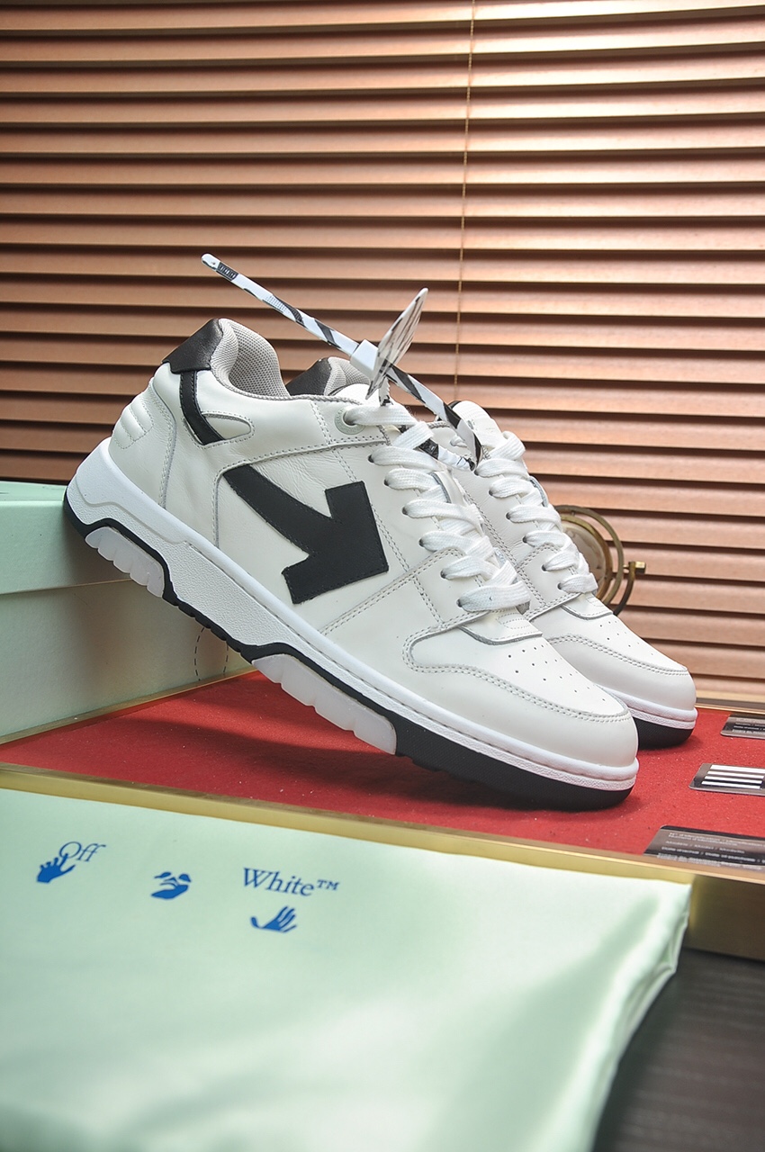 OFF-WHITE Out Of Office OOO 30 MM Low Tops Black White Blue - vstockx