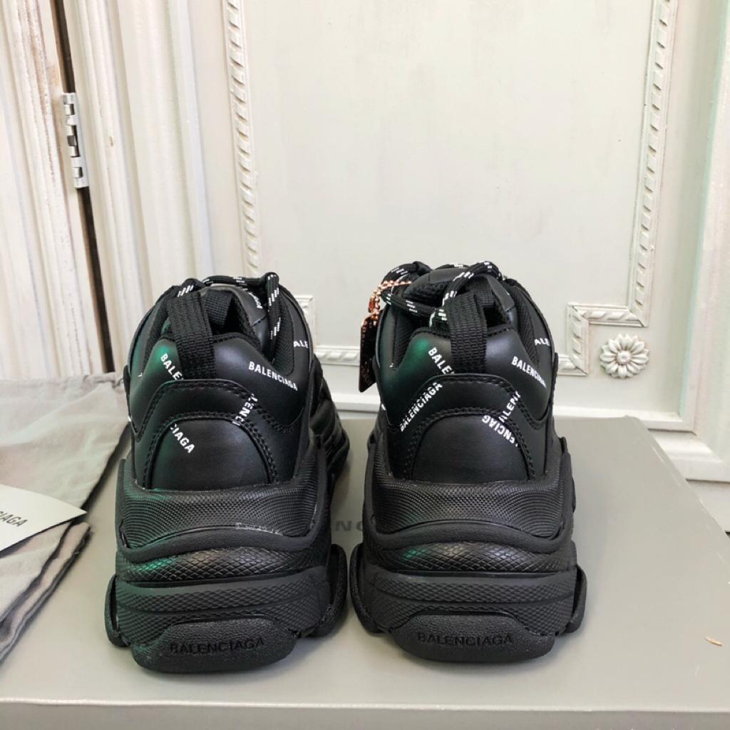 Balenciaga Triple S Allover Logo Black - vstockx