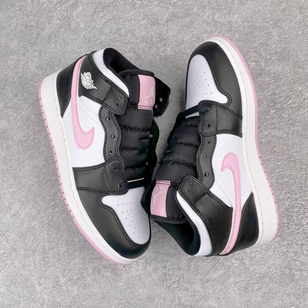 Jordan 1 Mid White Black Light Arctic Pink - vstockx