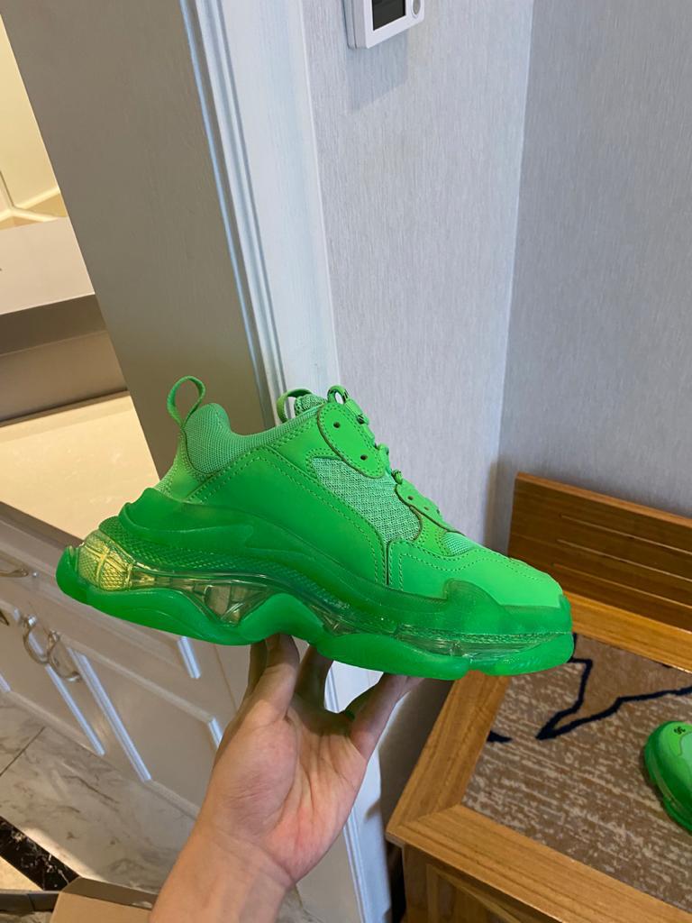 Balenciaga Triple S Neon Green Clear Sole - vstockx