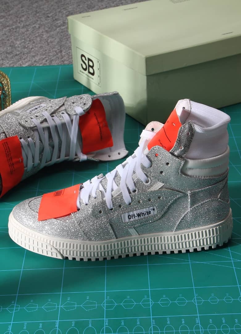 Off-White Off-Court 3.0 glitter high-top sneakers - vstockx