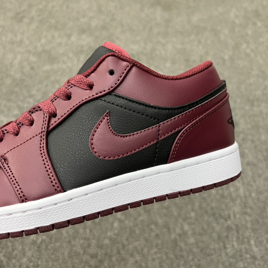 Jordan 1 Low Black Dark Beetroot (W) - vstockx