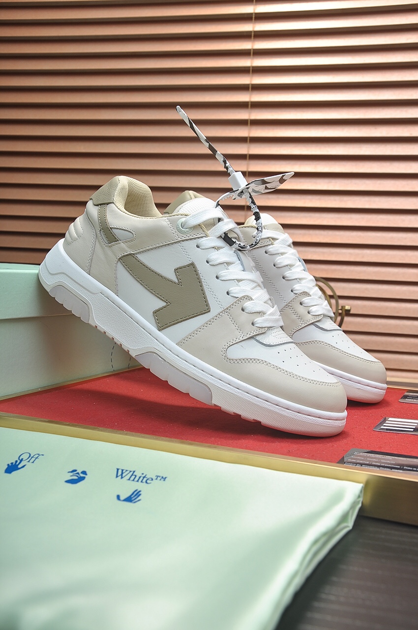 OFF-WHITE Out Of Office OOO Low Tops Grey White - vstockx