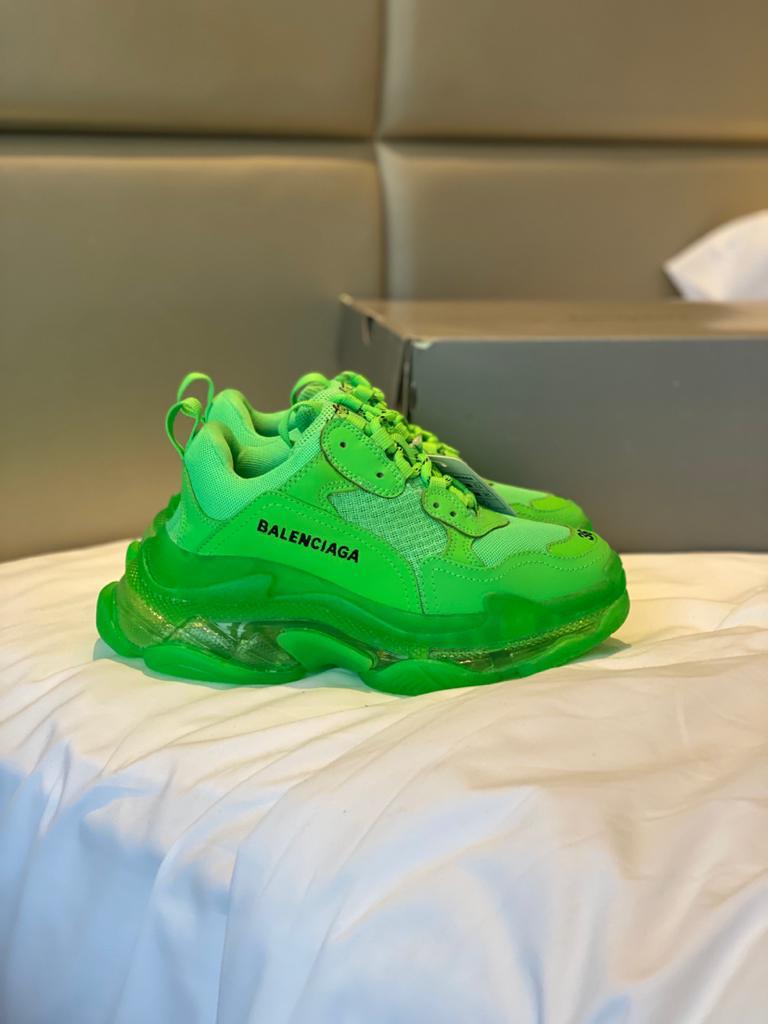 Balenciaga Triple S Neon Green Clear Sole - vstockx