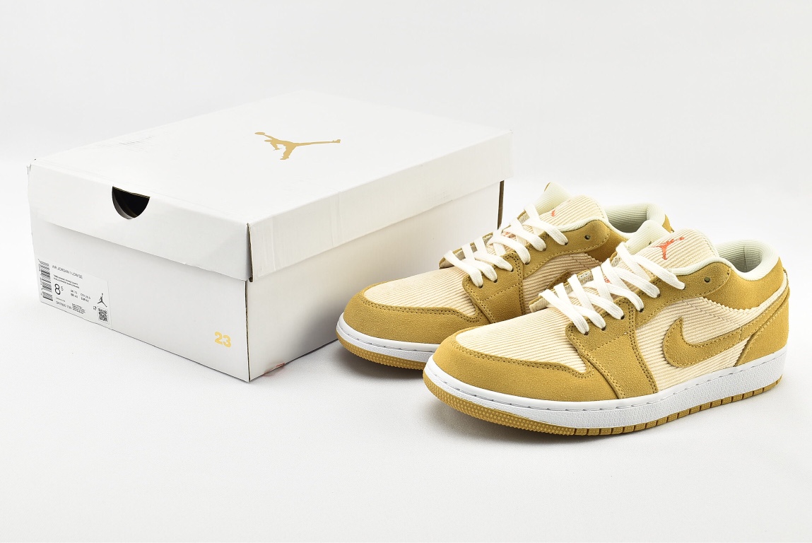 Jordan 1 Low SE Twine Orange Quartz Corduroy - vstockx