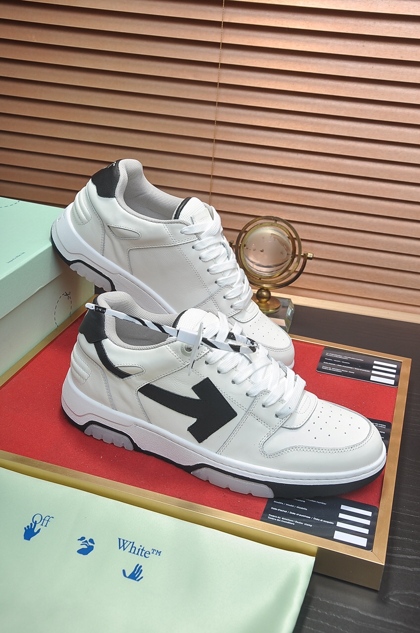 OFF-WHITE Out Of Office OOO 30 MM Low Tops Black White Blue - vstockx