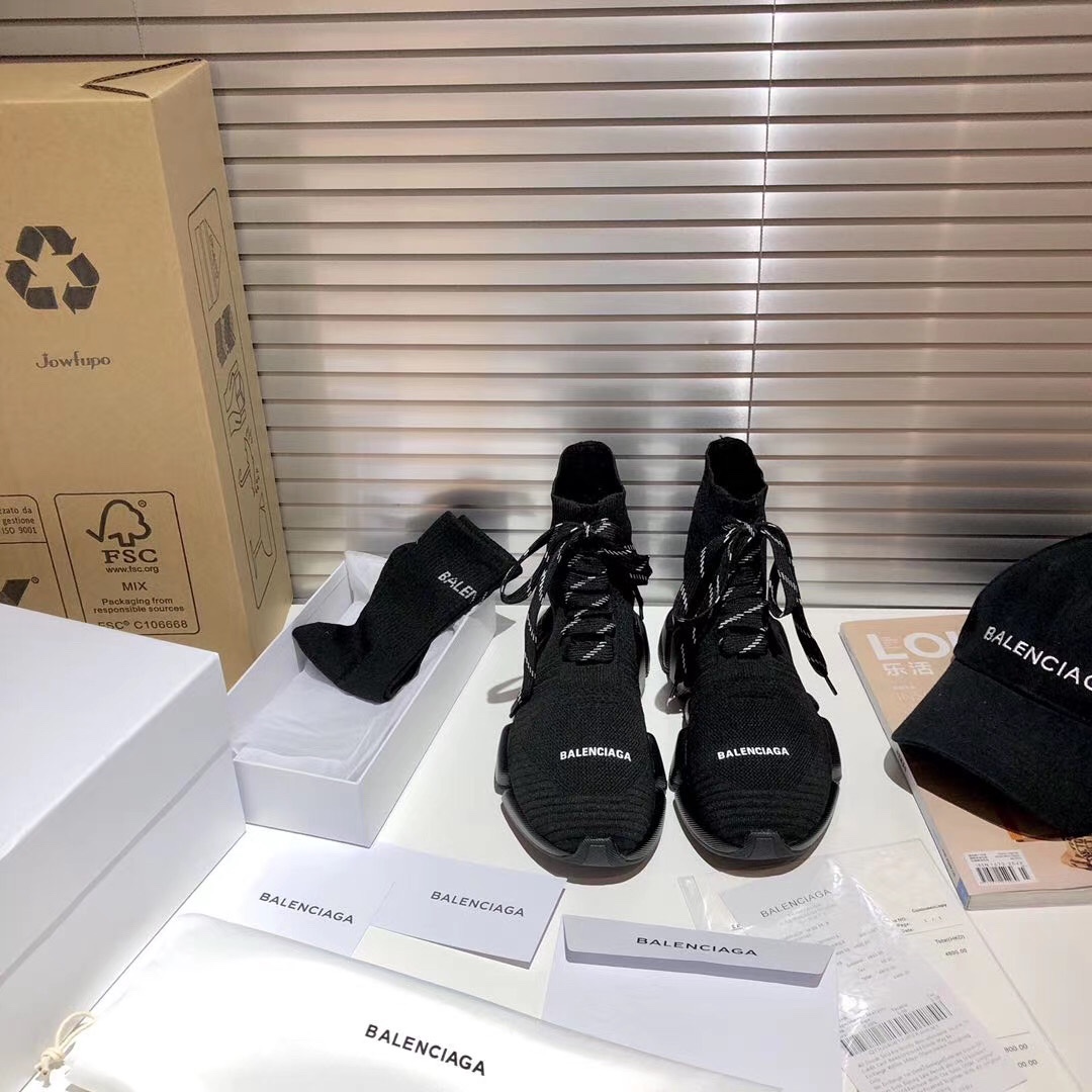 Balenciaga Speed 2.0 Lace Up Black (W) - vstockx