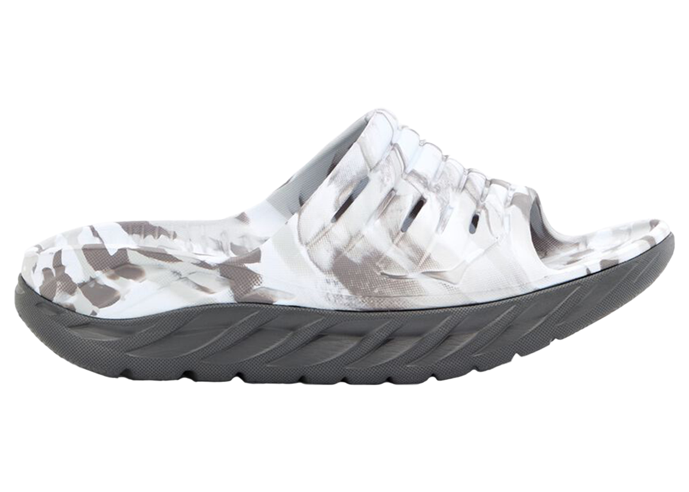Hoka One One Ora Recovery Slide Swirl Lunar Rock Sharkskin - vstockx