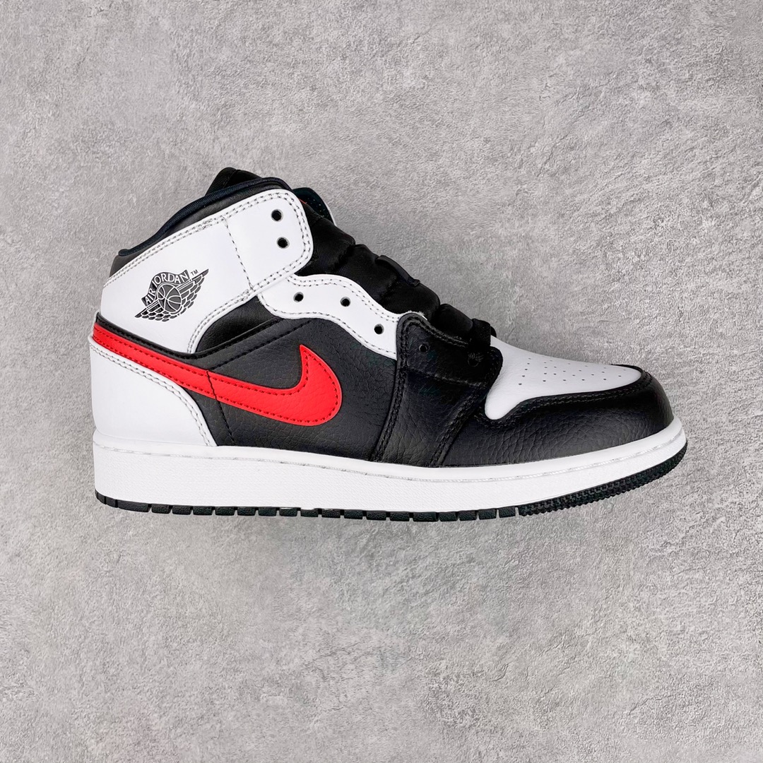 Jordan 1 Mid White Black Chile Red (GS) - vstockx