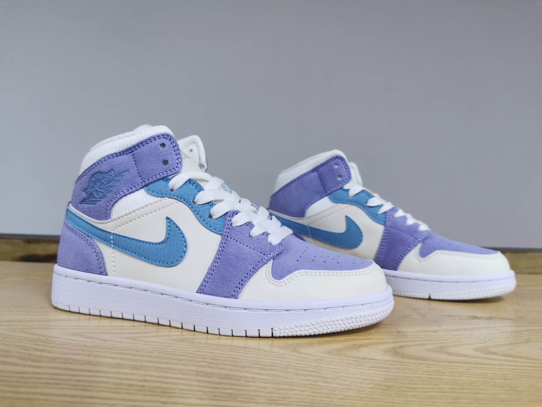 Jordan 1 Mid Purple Aqua - vstockx
