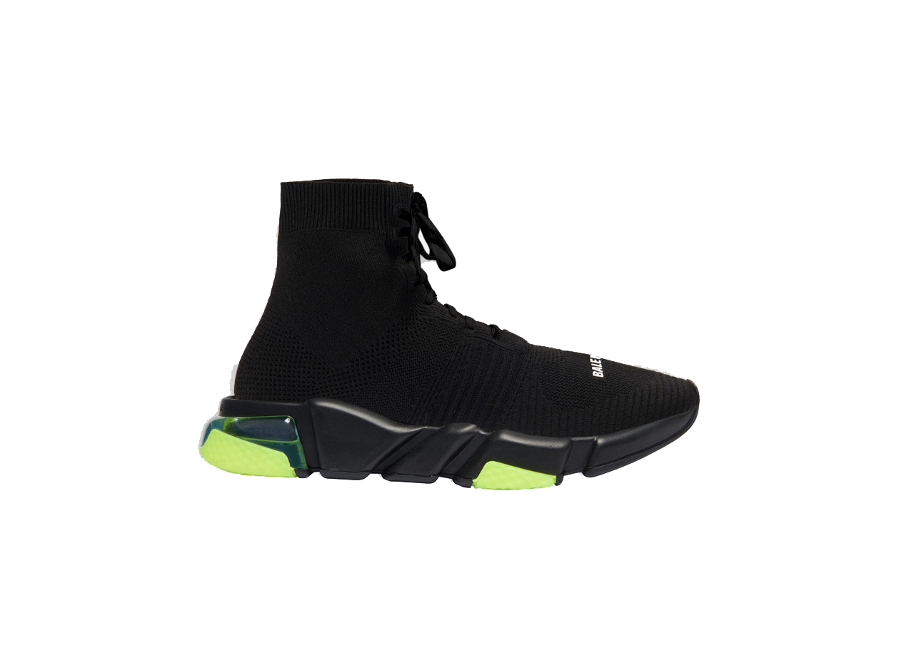 Balenciaga Speed Lace Up Clear Sole Yellow Fluo - vstockx