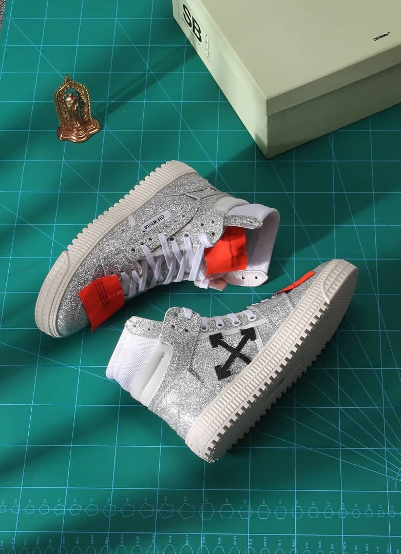 Off-White Off-Court 3.0 glitter high-top sneakers - vstockx