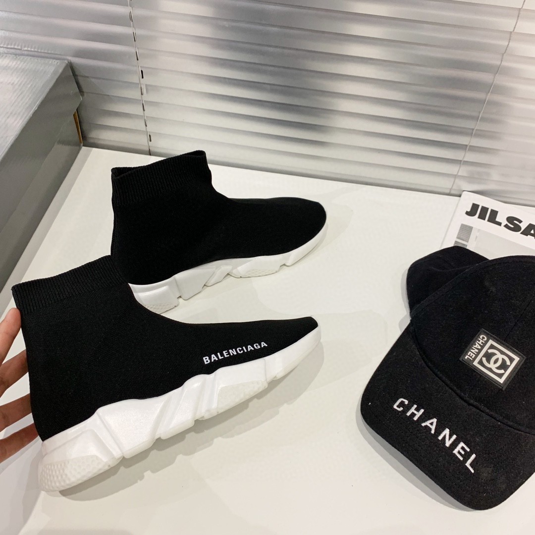 Balenciaga Speed Trainer Black White (2016) - vstockx