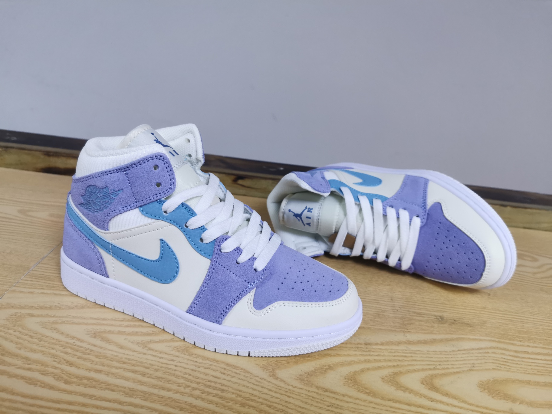 Jordan 1 Mid Purple Aqua - vstockx
