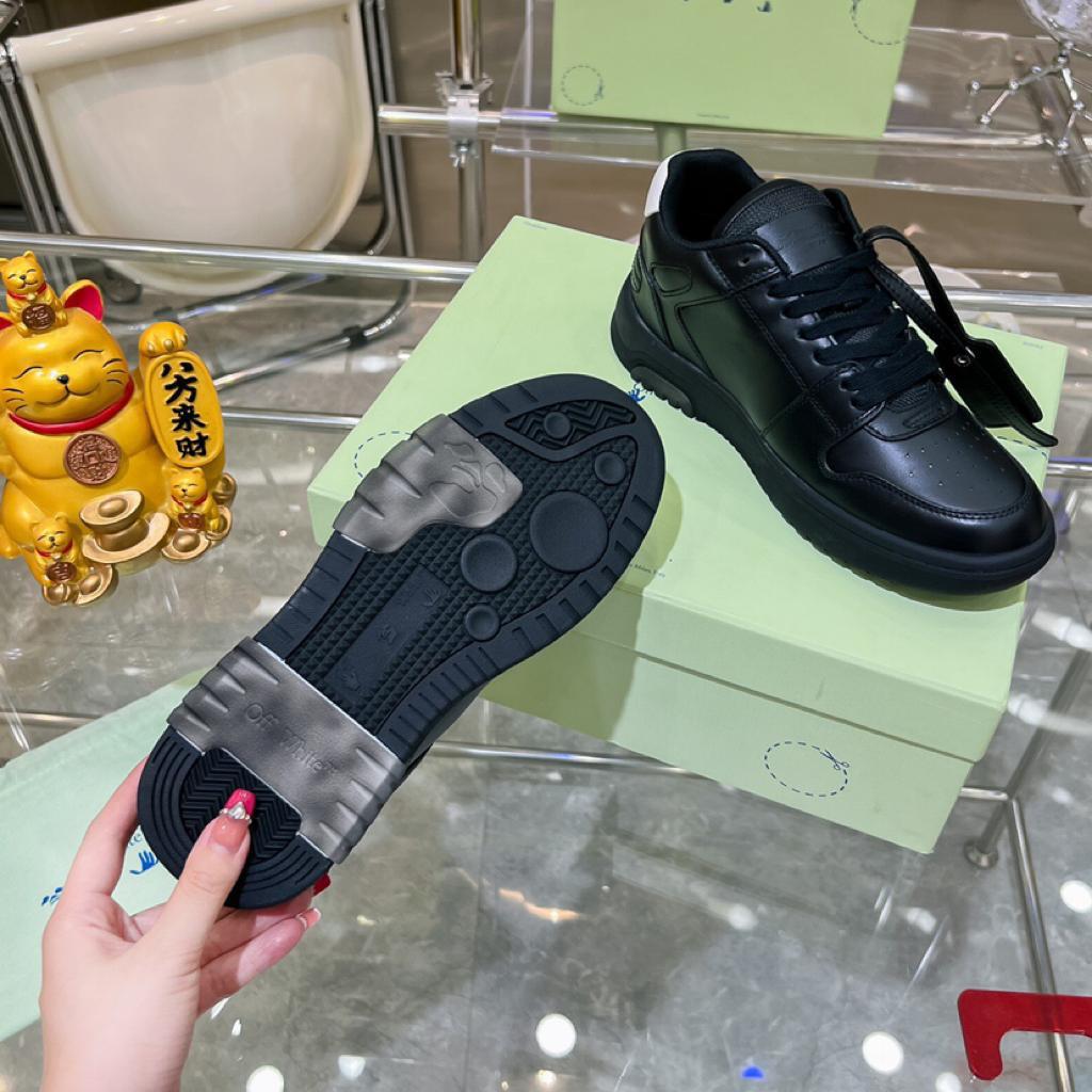 OFF-WHITE Out Of Office OOO Low Tops Black Gray White FW21 - vstockx