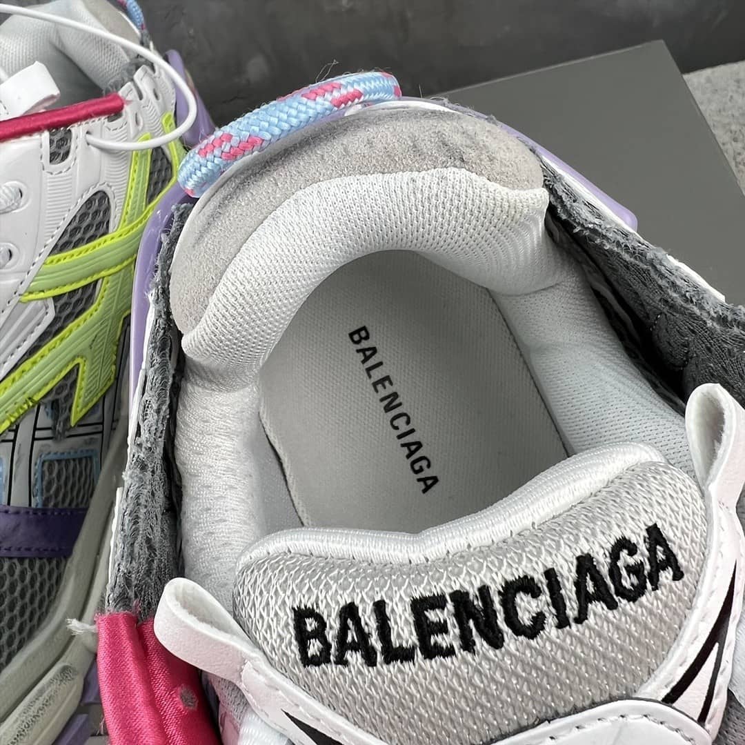 Balenciaga Runner Leather Free Grey Light Purple Neon Yellow White - vstockx