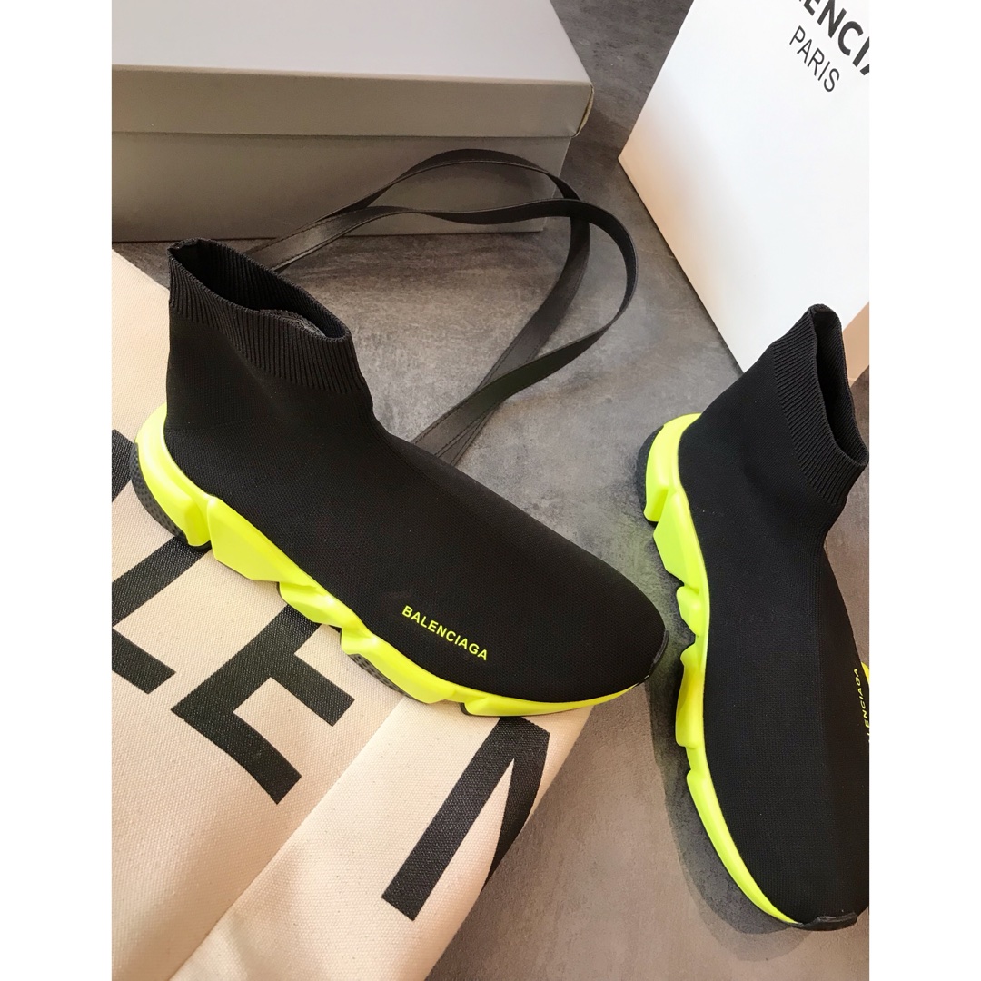 Balenciaga Speed Trainer Black Yellow - vstockx