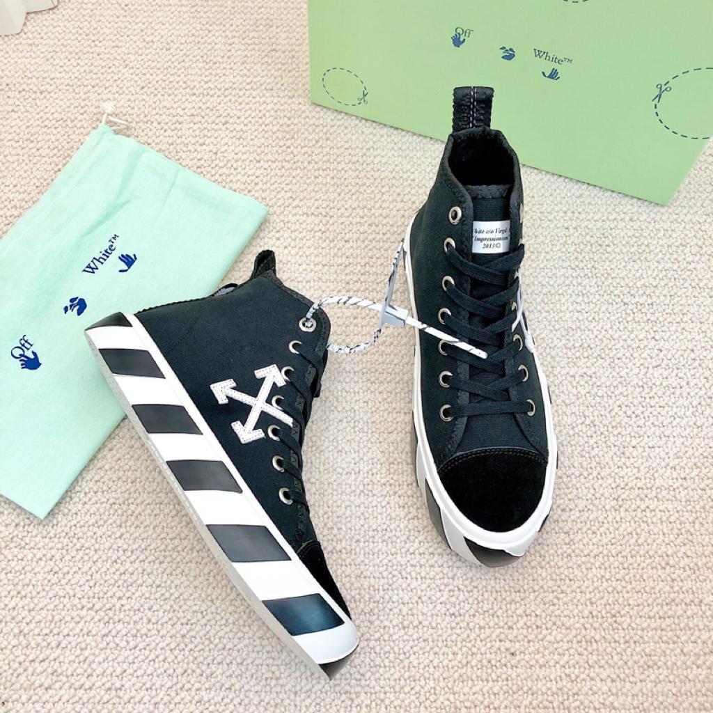 OFF-WHITE Vulcanized Mid Top Black White - vstockx