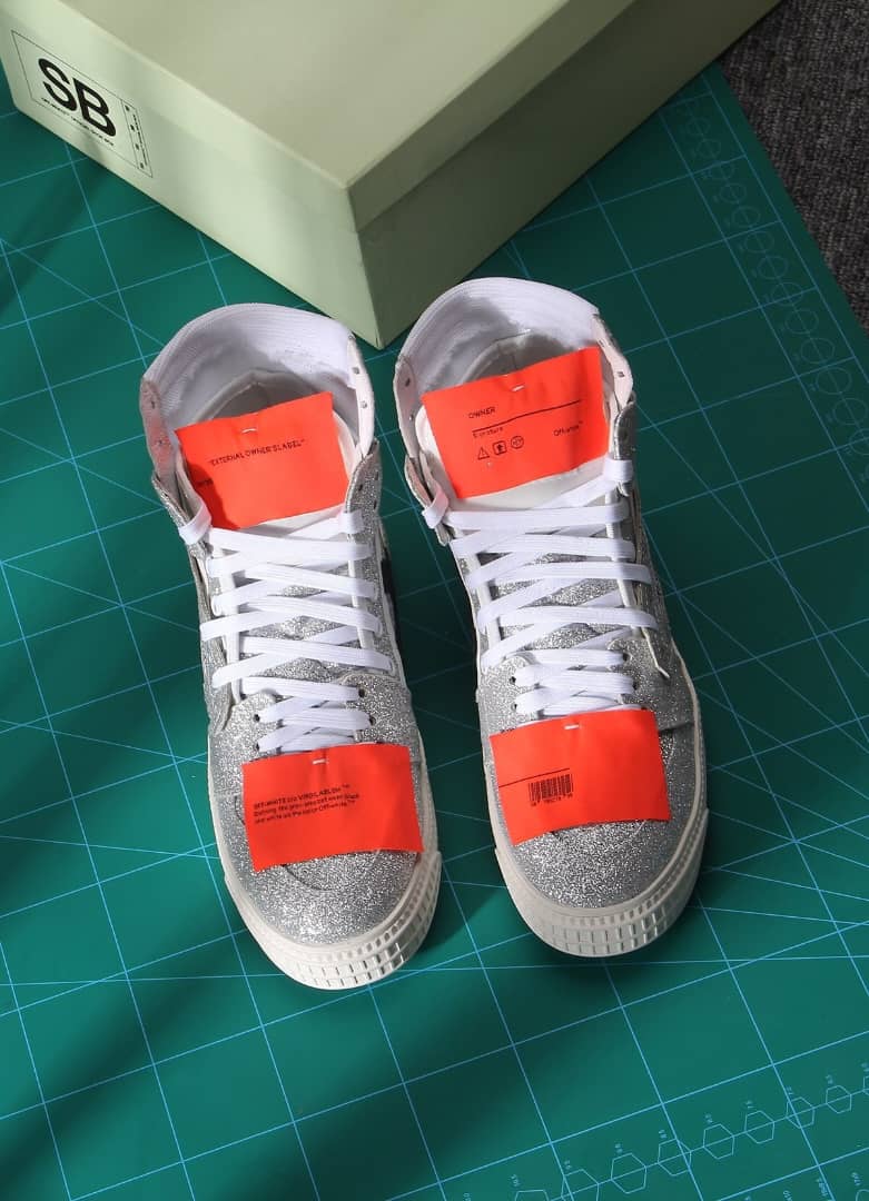 Off-White Off-Court 3.0 glitter high-top sneakers - vstockx