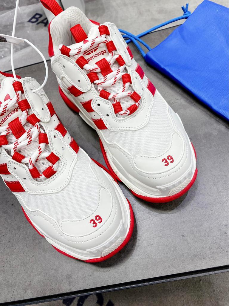 Balenciaga x adidas Triple S White Red - vstockx