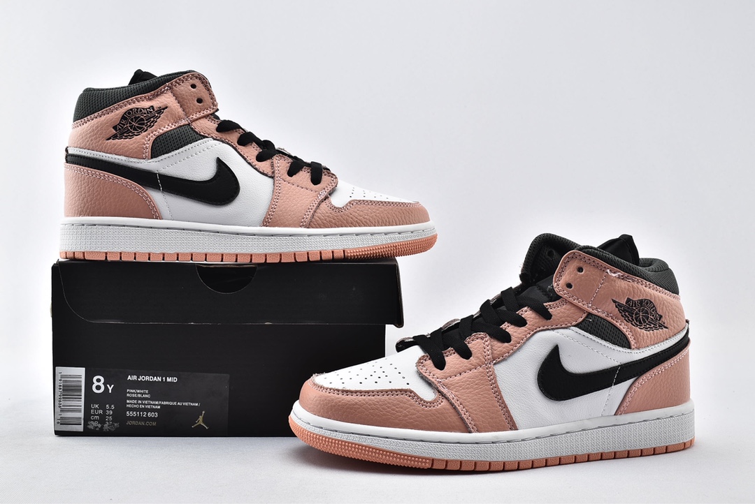 Jordan 1 Mid Pink Quartz - vstockx