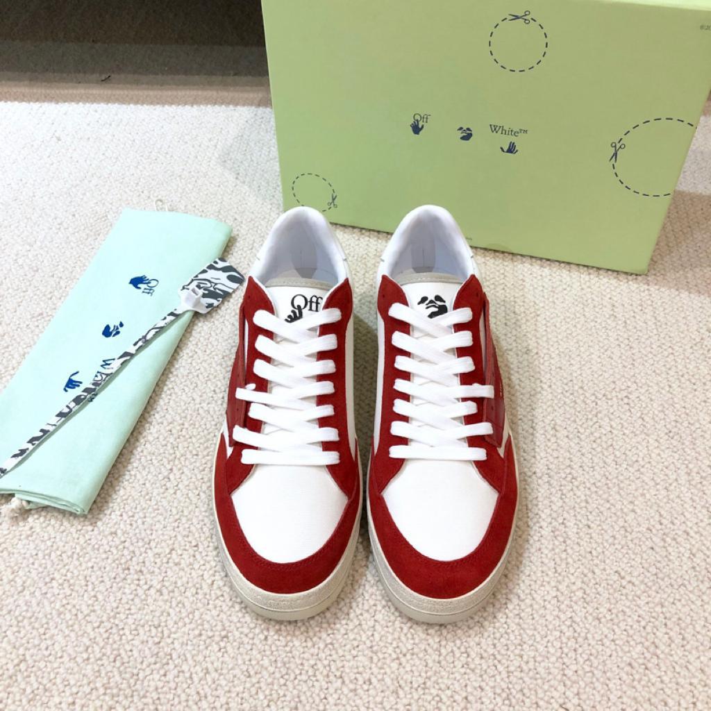 OFF-WHITE Vulcanized 5.0 Low Top White Red - vstockx