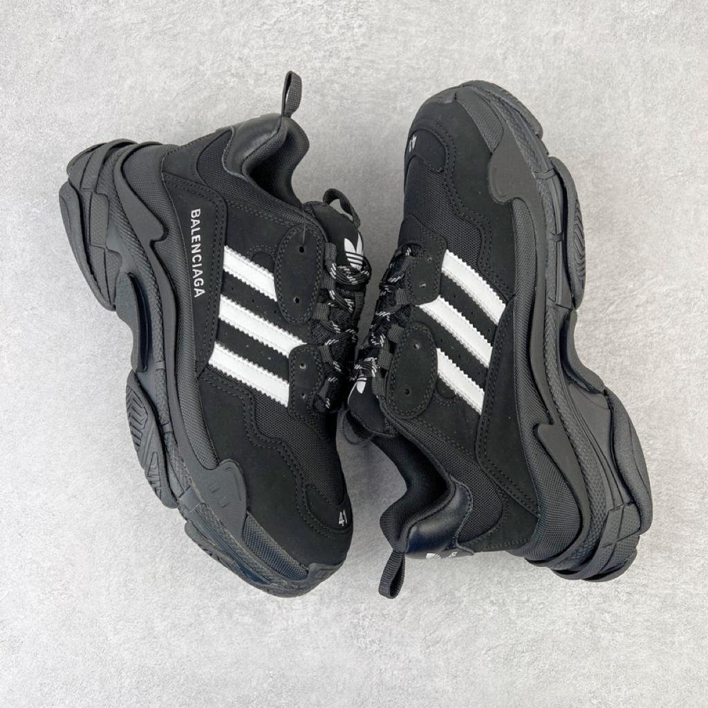 Balenciaga x adidas Triple S Black White - vstockx