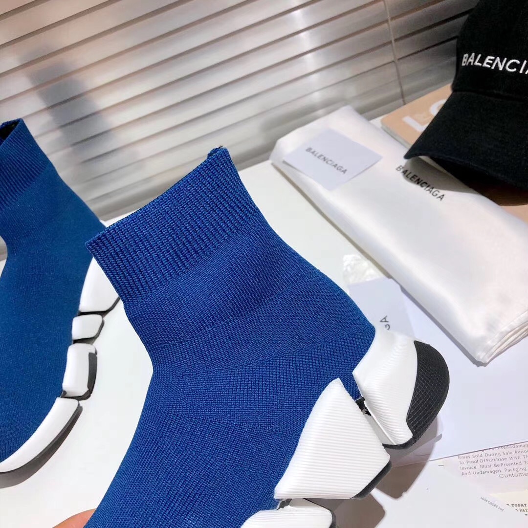 Balenciaga Speed 2.0 Dark Blue White Black - vstockx