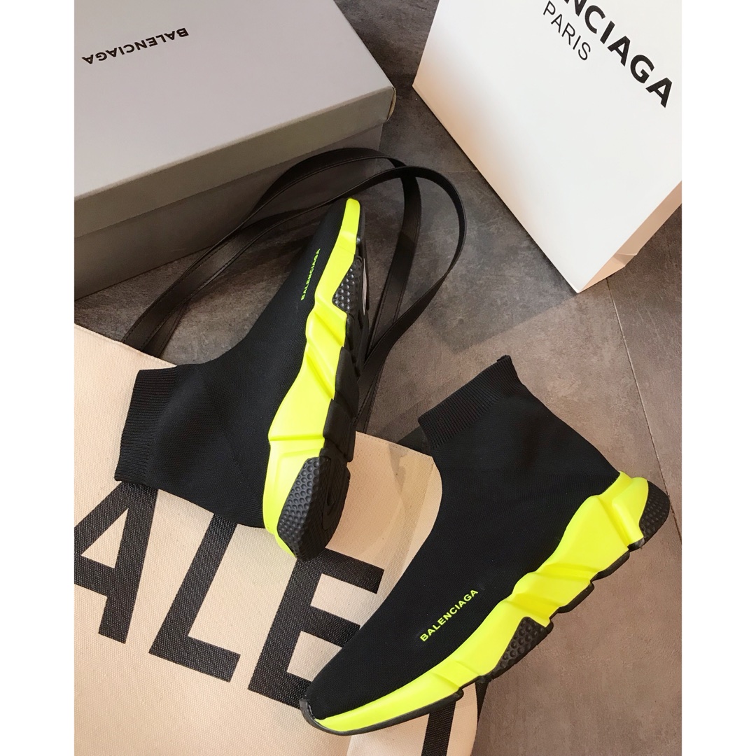 Balenciaga Speed Trainer Black Yellow - vstockx