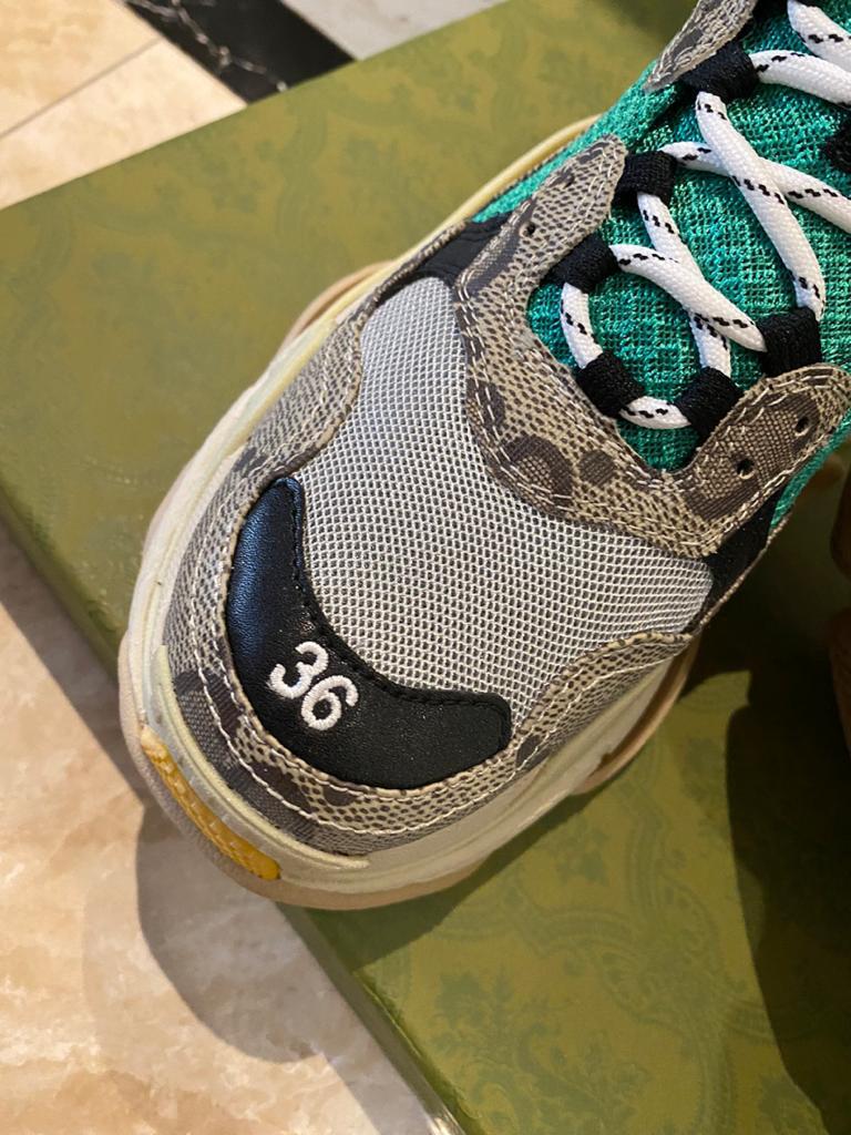 Gucci x Balenciaga The Hacker Project Triple S Beige Green Yellow - vstockx