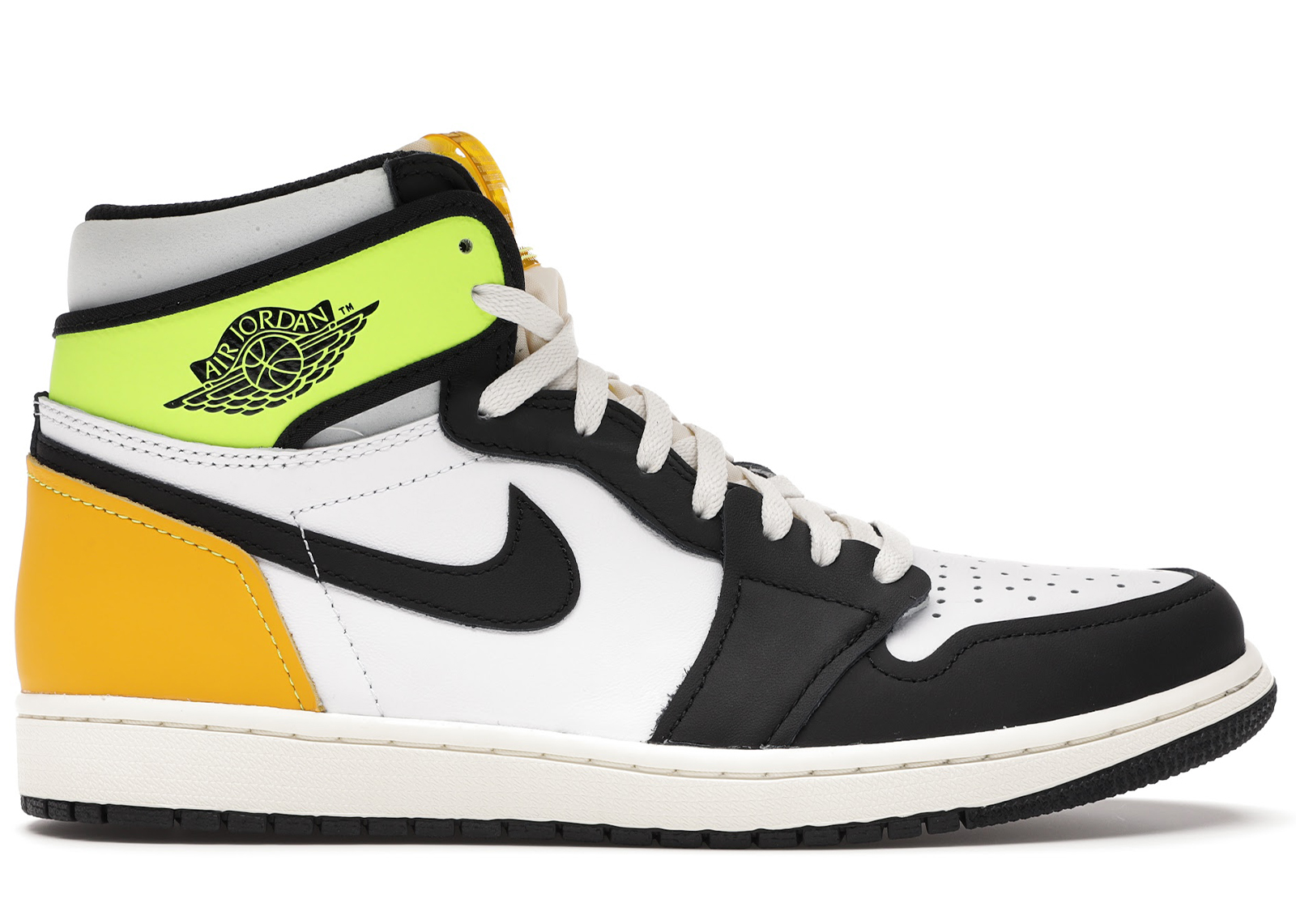 Jordan 1 Retro High White Black Volt University Gold - vstockx