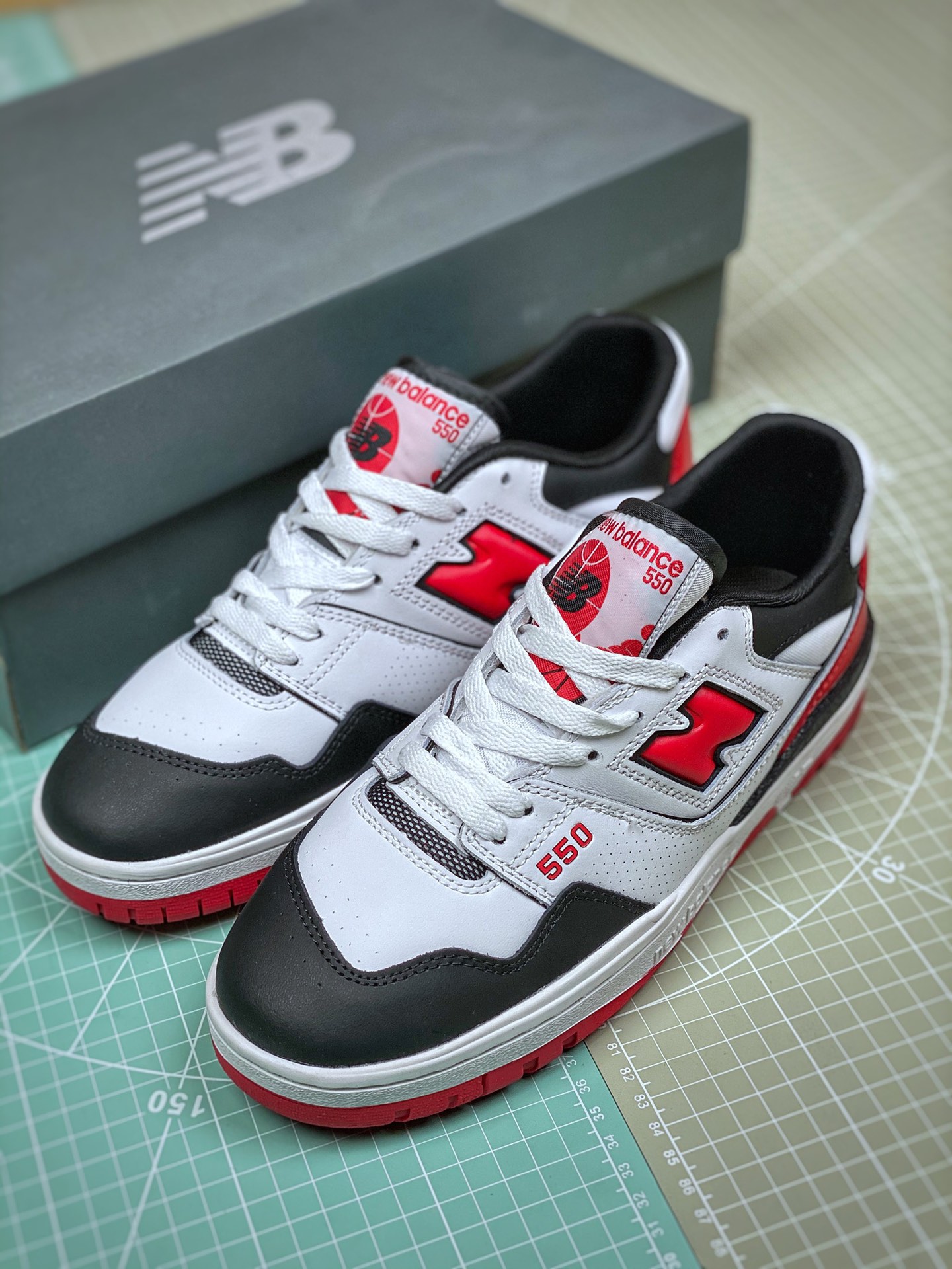 New Balance 550 White Red Black - vstockx