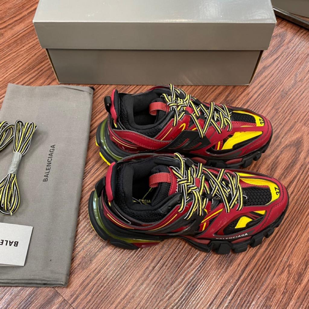 Balenciaga Track Trainers Burgundy Black - vstockx