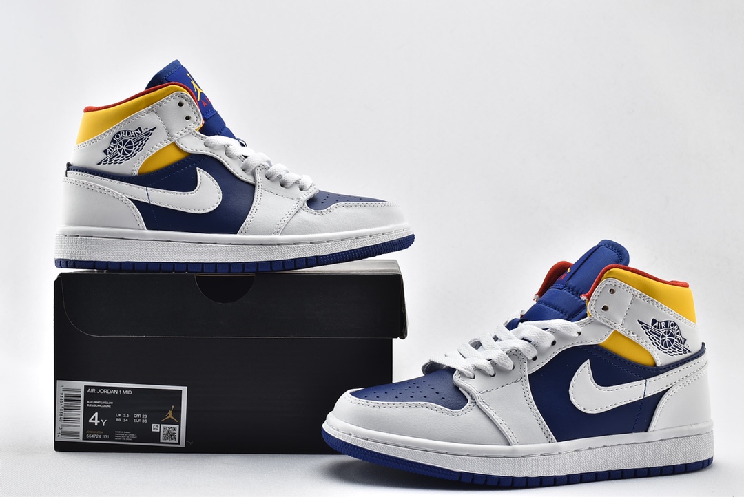Jordan 1 Mid Royal Blue Laser Yellow - vstockx