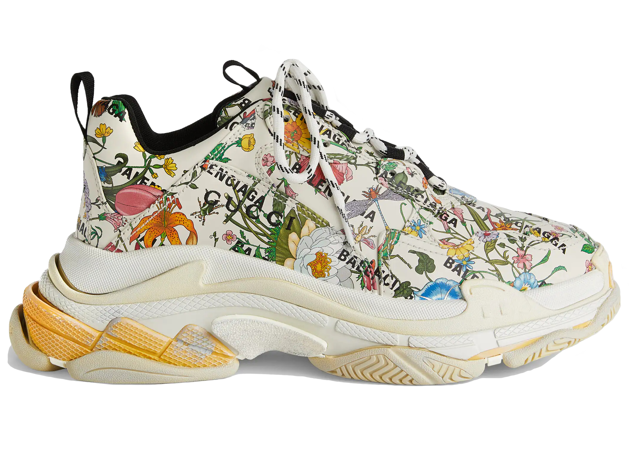 Gucci x Balenciaga The Hacker Project Triple S Flora Print - vstockx
