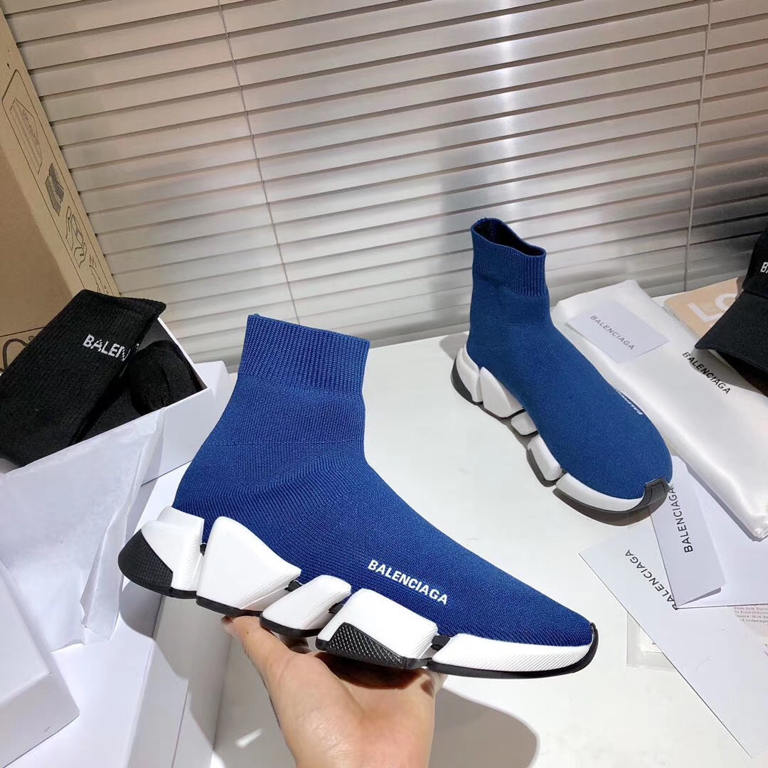 Balenciaga Speed 2.0 Dark Blue White Black - vstockx