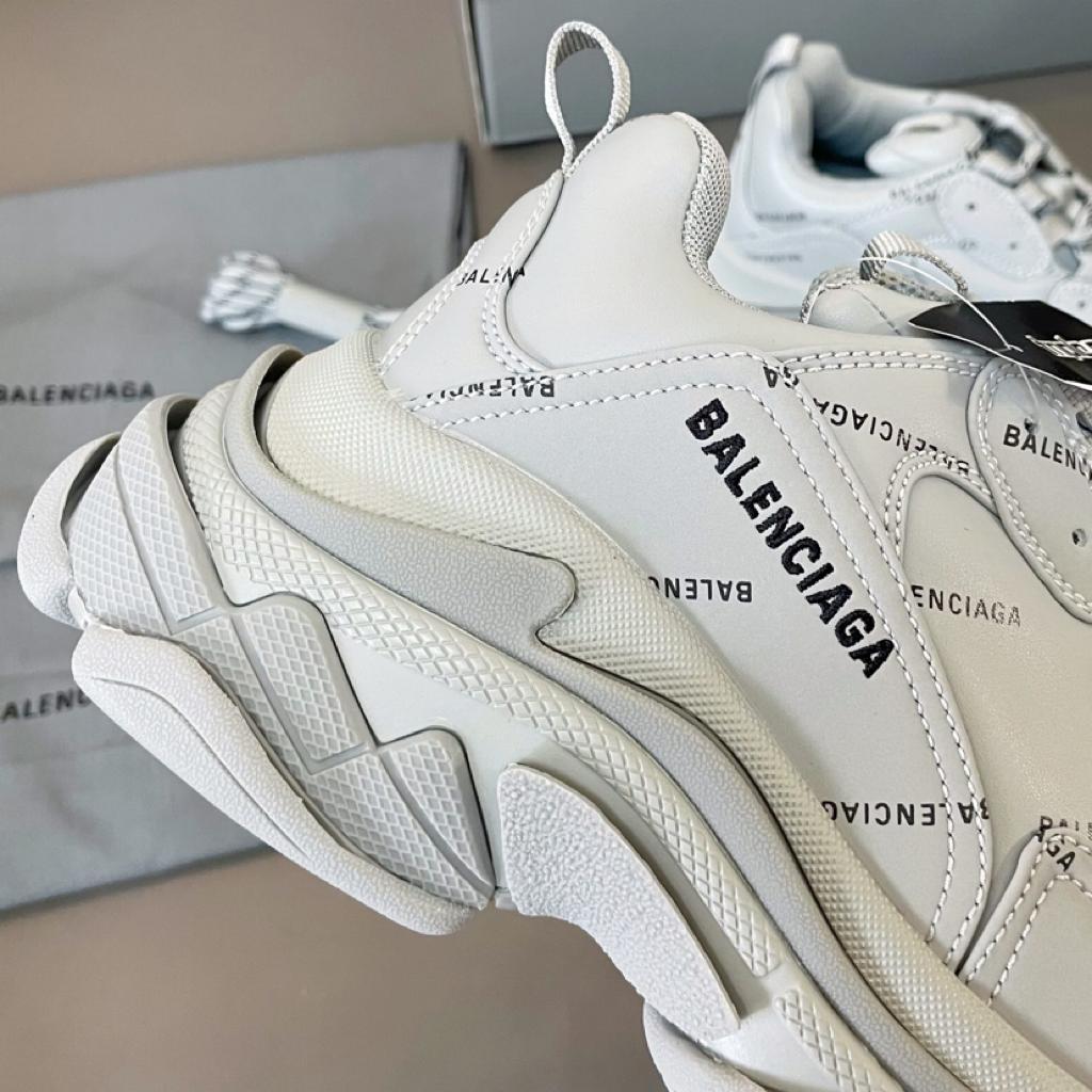 Balenciaga Triple S Allover Logo White - vstockx