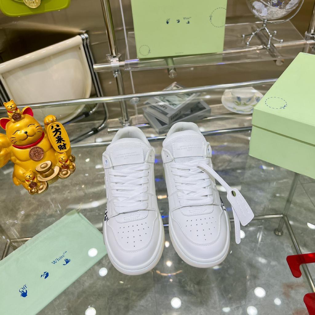 OFF-WHITE Out Of Office OOO Low Tops For Walking White Black - vstockx