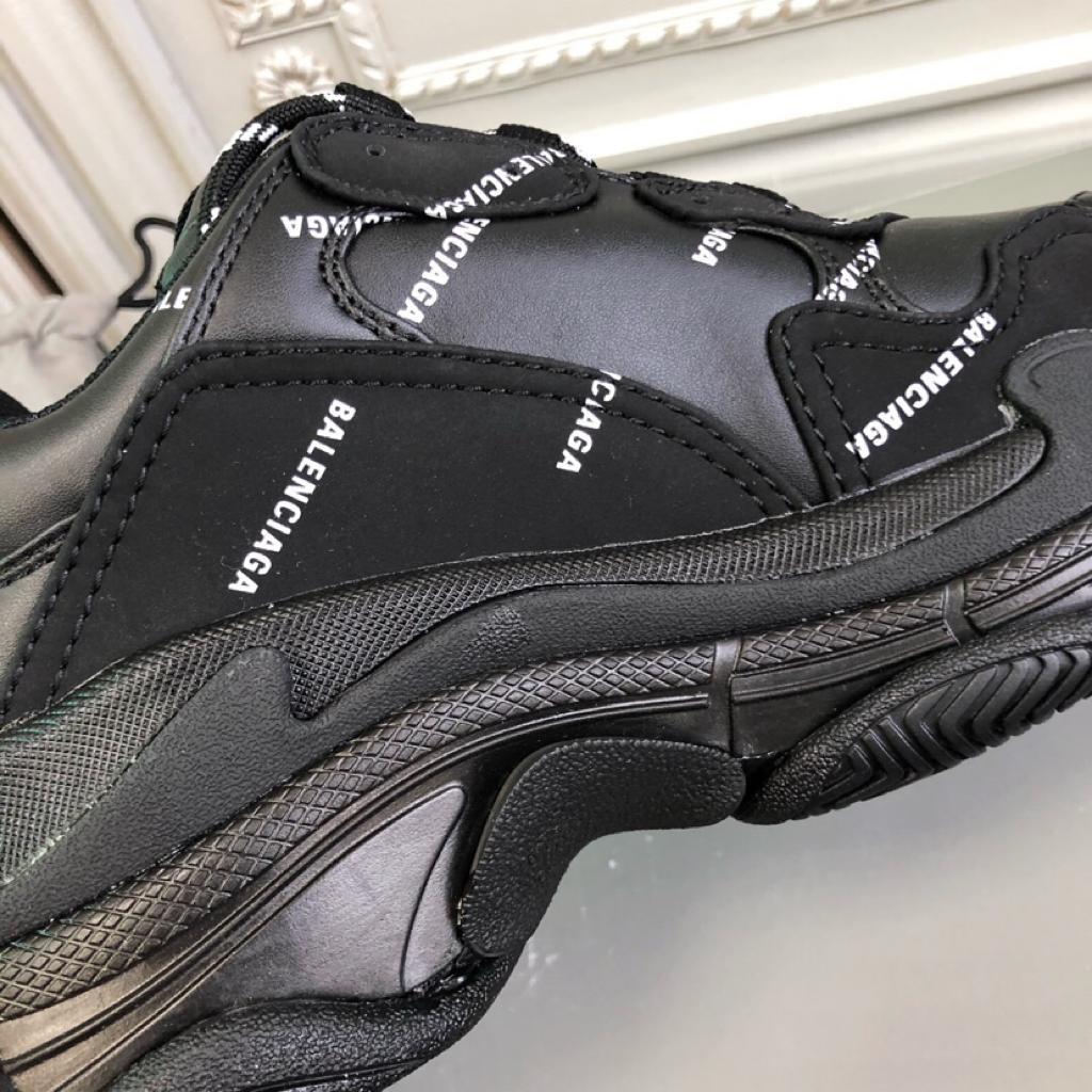 Balenciaga Triple S Allover Logo Black - vstockx