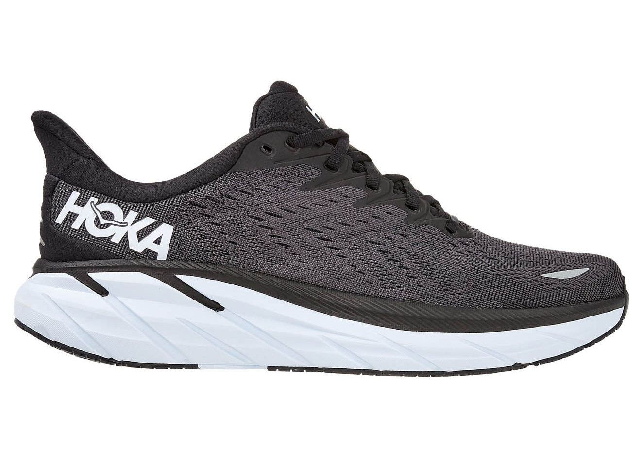 Hoka One One Clifton 8 Black White (Wide) - vstockx