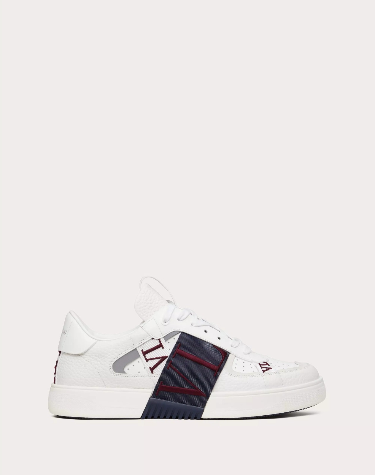 Valentino Garavani VL7N Low-Top Calfskin WHITE MARINE CERISE - vstockx
