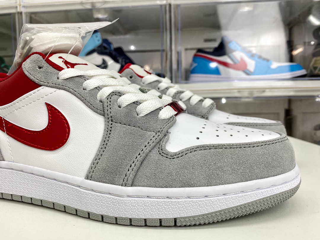 Jordan 1 Low SE Light Smoke Grey Gym Red - vstockx
