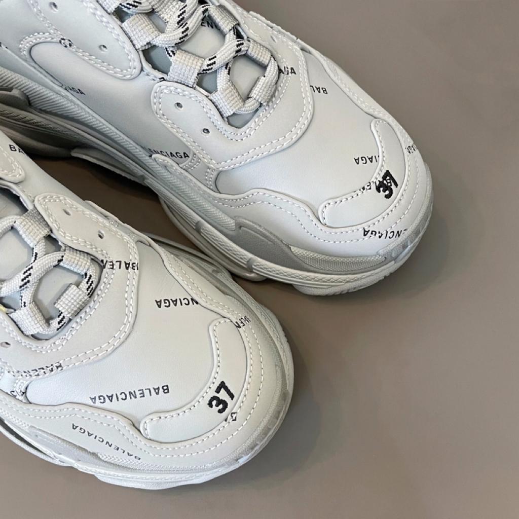 Balenciaga Triple S Allover Logo White - vstockx