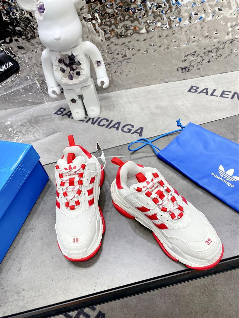 Balenciaga x adidas Triple S White Red - vstockx