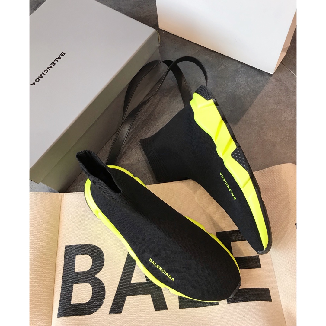 Balenciaga Speed Trainer Black Yellow - vstockx