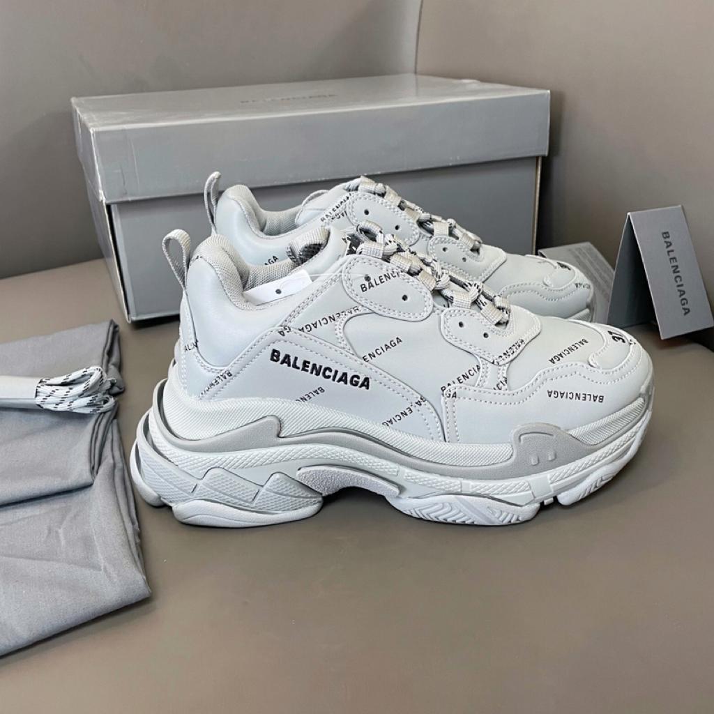 Balenciaga Triple S Allover Logo White - vstockx